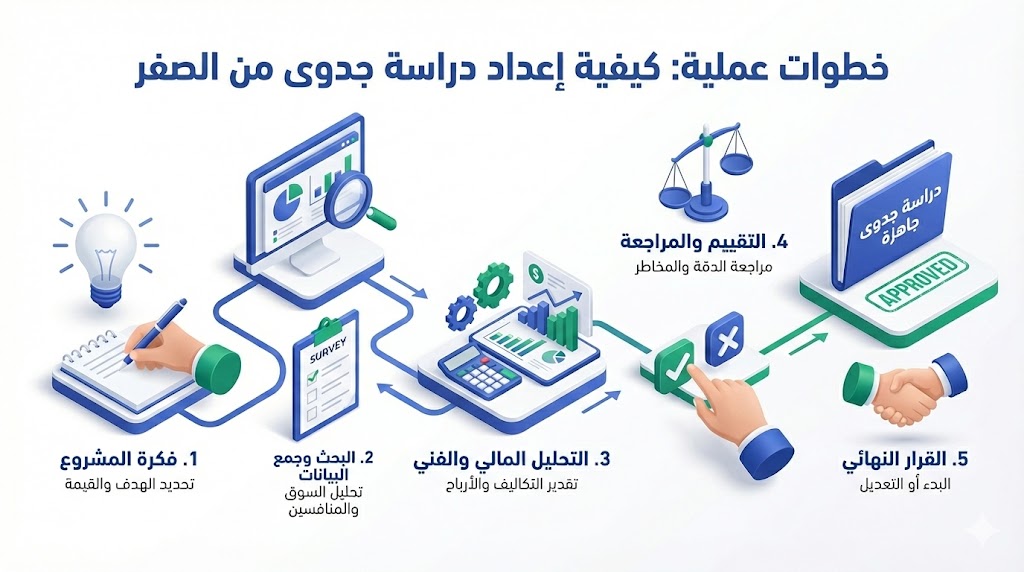 خطوات عملية: كيفية إعداد دراسة جدوى من الصفر