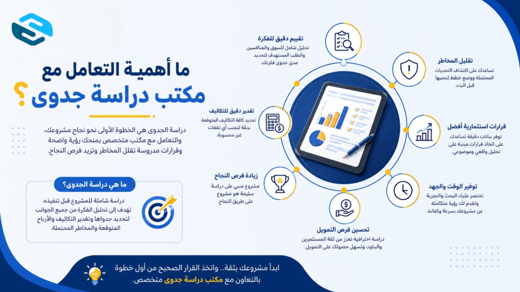 مكتب دراسة جدوى الرياض | الدليل الشامل لاختيار أفضل شركة دراسات الجدوى في السعودية 2 ما أهمية التعامل مع مكتب دراسة جدوى معتمد في الرياض